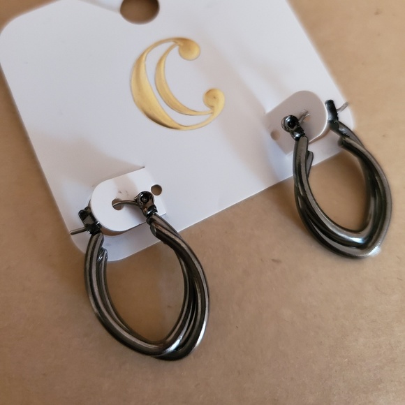 Charming Charlie Jewelry - Charming Charlie's Gunmetal oval earrings Charming Charlie Jewelry - Charming Charlie's Gunmetal oval earrings